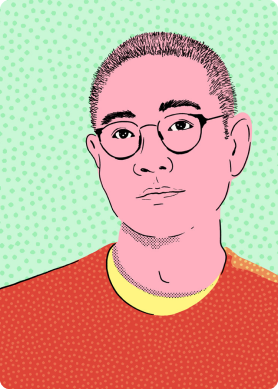 Illustrated portrait of Do Ho Suh.